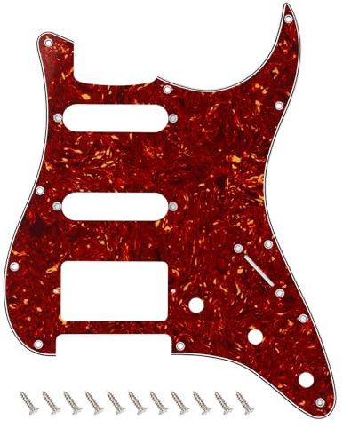 Banworks 4-lagiges Strat HSS Schlagbrett, 11-Loch E-Gitarren-Schlagbrett, SSH Schlagplatte für USA/Mexican Modern Style Standard Stratocaster ST JT/HB-02, Braune Schildpatt