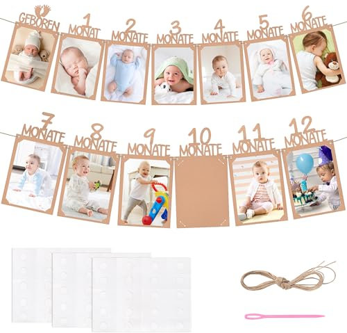 Szaboviktoria Geburtstagsdeko 1 Jahr, 1. Geburtstag Deko, Fotogirlande 1. Geburtstag, Foto Girlande, Girlande 1. Geburtstag, 1 Bis 12 Monate Baby Fotogirlande