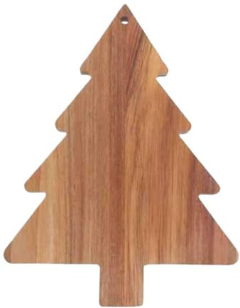 Tagliere per albero di Natale, in legno naturale, per salumi, 1,3 cm, a forma di albero di Natale, con manico, per formaggi
