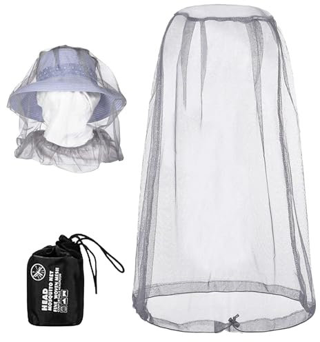 Gesicht Insektenschutz Hut 44X50cm Moskitonetz Kopf Fliegennetz Moskitonetz Hut für Angeln Hiking Imkerei Camping, fits All Hats Head net(Mit Aufbewahrungstasche)