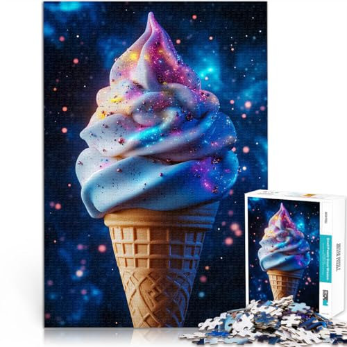 1000 Pieces Jigsaw Puzzles for Adults Galaxy Ice Cream Cone Für Familienspaß Geeignet für die Schreibtischdekoration52x38cm