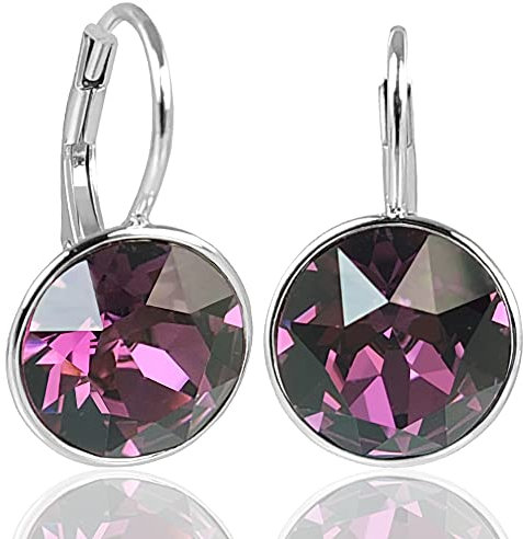 NOBEL Silber-Ohrringe Marken Kristalle 925 Sterling Silver - kurze Ohrhänger