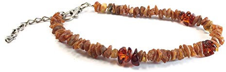 Bernsteinkette für Hunde aus Roh Baltischer Bernstein | Zeckenhalsband | Bernstein Gegen Zecken | Zecken und Flohschutz Halsband (25-30 cm)