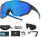 X-TIGER Radbrille Polarized Sonnenbrille Tr90 Superlight Frame mit 3 oder 5 Wechselgläsern UV400-Schutz für Herren und Damen,zum Radfahren Skifahren Autofahren Fischen Laufen Wandern Sport