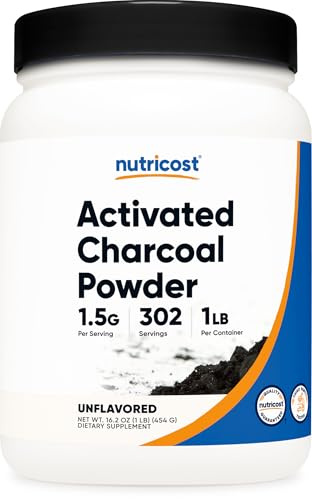 Nutricost Activated Charcoal Powder 1lb - Food Grade Powder, Toothpaste, Facemask, Odor Control, Vegetarian, Gluten Free, Non-GMO