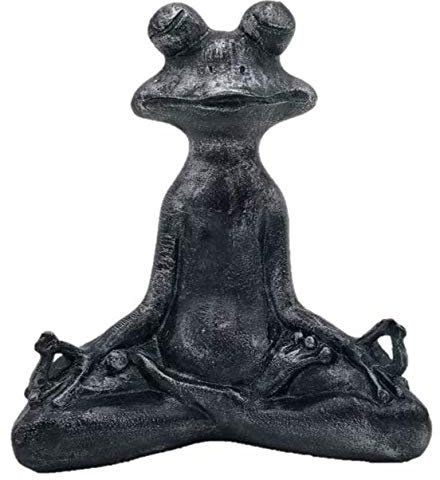 Meditierende Frosch-Statue | Buddha Zen Yoga Frosch Figur für drinnen, draußen, Hof und Zen Garten zur Dekoration