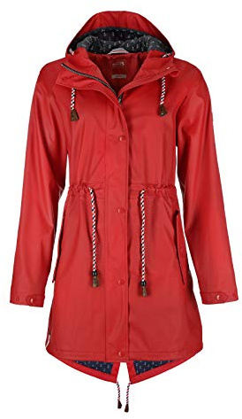 FRIESEN Friesennerz Damen Regenjacke Oh! Nass'is! II mit Innenfutter - Regenmantel Outdoorjacke Regenparka wasserdicht modisch tailliert in Blau Größe 36/38