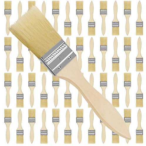 Kurtzy Pinselset (48 Stk) – 3,81 cm Profi Malerpinsel mit Holzgriff, Pinsel Set für Farben, Lack, Beizen, Klebstoffe - Flachpinsel, Lasurpinsel, Lackpinsel für Malerbedarf, Zum Streichen, DIY