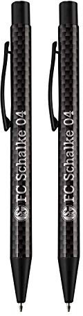 FC Schalke 04 Kugelschreiber Carbon 2er Set, Kuli, Stift, Pen S04 - Plus Lesezeichen I Love Gelsenkirchen