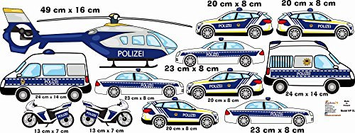 wandtattoo polizei kinderzimmer Hubschrauber Polizeiautos Motor Helicopter Set Aufkleber Wandaufkleber Babyzimmer Tiere autos cars Waldtiere Kinderzimmer Wandaufkleber Dekoration fürs Baby NP XL