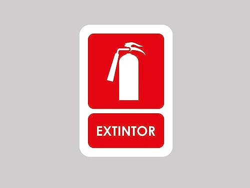 Oedim Pack 5 Señales de Extintor | Medida 14,85x21cm | Señaletica en Vinilo Adhesivo Monomérico | Duradera y Económica