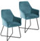 SVITA Josie Dining 2er Set Esszimmerstuhl Sessel Polsterstuhl Samt (Petrol)