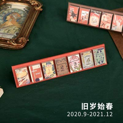 Kalender Kalendarien Klebte Schreibtisch Kalender Desktop Dekoration Kreative tragbare kleine Tischkalender Notizblock 2021 Handkonto Material Kalender Terminkalender (Color : 2)