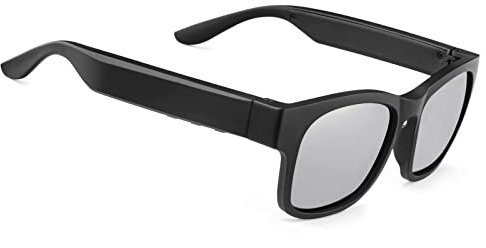 Smart Audio Sunglasses Polarized Lenses UV400 Open Ear Bluetooth Sunglasses Speaker Listen Music Make Phone Calls (A12Pro-Silver)