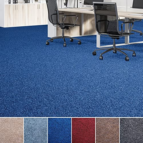 Floordirekt Nadelfilz-Teppich Malta | Bodenbelag aus Nadelvlies für Wohnraum und Büro | Kälteisolierend & trittschalldämmend | Viele Farben & Größen (200 x 400 cm, Dunkelblau)