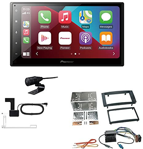 Pioneer SPH-DA160DAB 2-DIN Autoradio CarPlay Android Auto Bluetooth DAB USB passend für Volkswagen VW T5 Transporter 2003-2015 rechtwinklig, schwarz ohne Canbus
