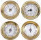 NFRADFM Barometer, Thermometer, Hygrometer, 4 Barometer-Kombination, Kupfergehäuse, Wetterstation, Wandmontage, Barometer