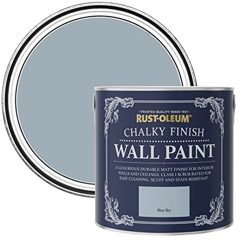 Rust-Oleum Peinture Bleue pour Murs & Plafonds Chalky - Ciel Bleu 2.5L