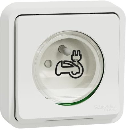 Schneider Electric Mureva Styl - Toma de corriente 2P+T reforzada - Empostre IP55 - IK08 - EV - Blanco - MUR39011