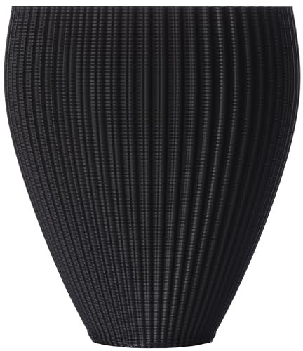 3D Vase Orchideentopf/Übertopf/Kräutertopf Giulia Standard | nachhaltig | wasserdicht (Schwarz)