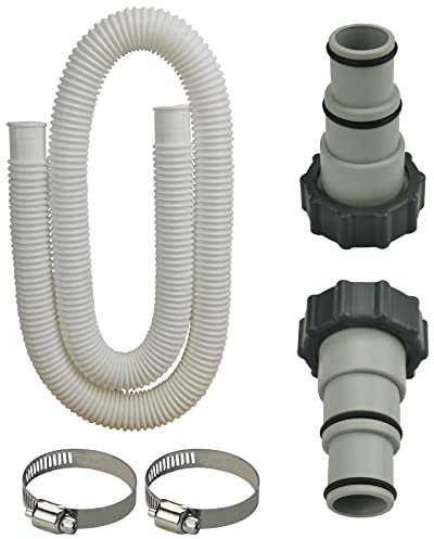 MEZYJIUCOM Poolschlauch Adapter 2 Stück for für pool schlauch 38mm und 32mm und 1 pool schlauch 150 x 3,2cm für Oberirdische Pools Zubehör