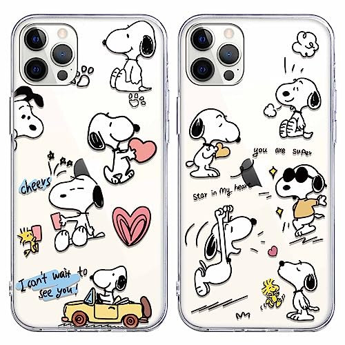 nurkorki [2 Stück Schutzhülle für iPhone 13 Pro Hülle 6,1, Handyhülle Niedlich Karikatur Muster Transparente TPU Silikon Einzigartige Lustig Beschützen Hülle für iPhone 13 Pro