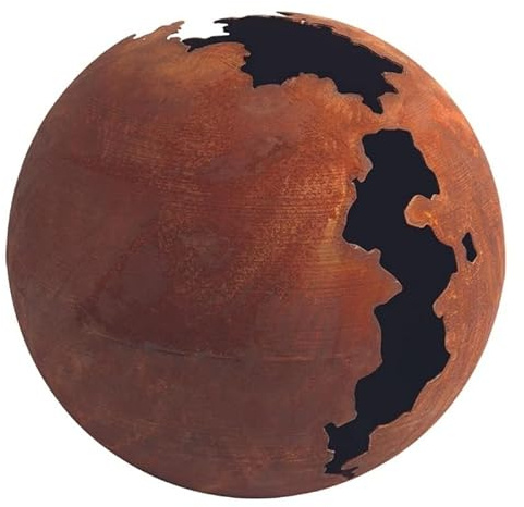 Jardinex Boule déco métal craquelée - Rouille 30 cm