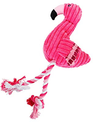Mipcase Hundespielzeug Für Große Interaktive Flamingo-seilspielzeuge Mit Quietschfunktion