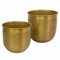 Casa Moro Orientalischer Blumentopf Barcelona 2er Set klein in Antik-Gold Look rund aus Aluminium mit Hammerschlag Luxus Metall Übertopf Boho Pflanzkübel ABK205