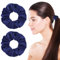 WLLHYF 2 Pcs rosa Samt Haar Scrunchies große Größe Haar Bands niedlich Seil elastische Krawatten für Mädchen Frauen Weihnachten Geschenke Armband Pferdeschwanz Halter Haarschmuck (Blau)
