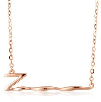 Epinki Rotgold 9K Au375 Kette Anhänger, Z Form Halskette, 750 Gold Statement Kette Damen Echt Gold 45cm