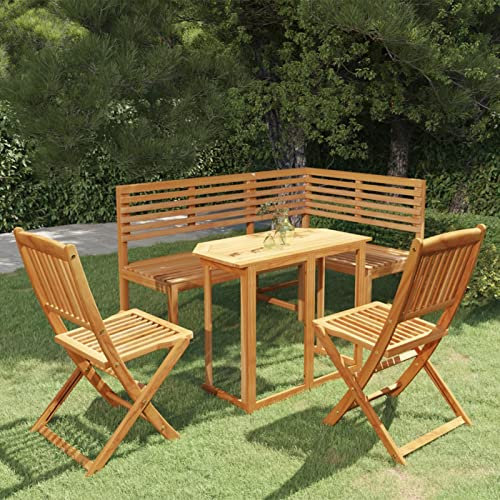 ARKEM 4-TLG. Bistro-Set Massivholz Akazie Outdoor Bistro Set Gartenstuhl Mit Tisch