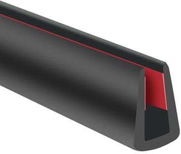 Kantenschutz aus Gummi, selbstklebend, flexibler U-Profil-Kantenschutz für Glas, Flexiglas und Sperrholz, Größe 5 mm (3/16 Zoll), passend für 4–6 mm breite Kanten, schwarz, 6 m