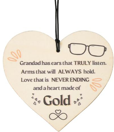 Opa-Ornament, Geschenk für Männer, Geburtstagsgeschenke für Papa, Großvater, Ornament, Andenken, Schild, Herz, Plakette, Geschenk für Großvater, Opa für Männer, hängende Dekoration für Auto