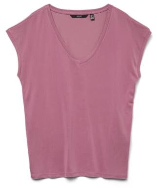 VERO MODA Damen VMFILLI SS V-NECK Tee GA NOOS 10247666, Mesa Rose, M
