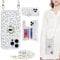 ELTEKER for iPhone 14 Pro Phone Case with Card Holder and Strap,PU Leather Wallet Case Flip Cover with Crossbody Lanyard Strap for iPhone 14 Pro (6.1 Inch) - White Leopord