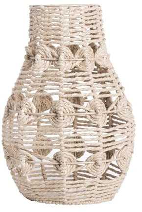 MagiDeal Lampenschirm aus Papierseil, Leuchtenschirm, Kronleuchter-Lampenschirm, Rustikaler Hängelampenschirm für den Außenbereich, 19cmx29cm