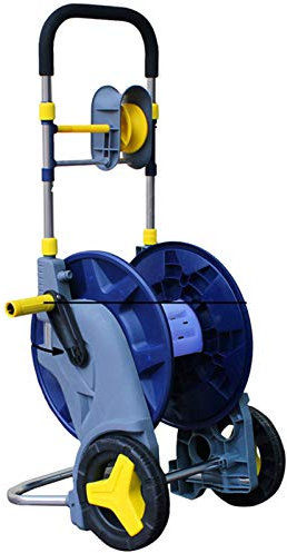 Garden Irrigation car wash Water Hose Reel Trolley, Retractable air Hose , Garden Hose Storage Rack Reel Trolley with Wheels, Sprinkler Truck That can Hold 50 Meters of Hose(1/2 inch interface water p