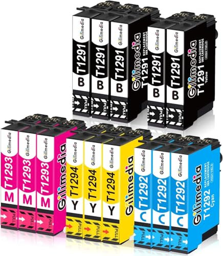 GILIMEDIA T1295 Druckerpatronen Kompatibel für WF-3520 Druckerpatronen für Epson T1291 T1292 T1293 T1294 für Epson Workforce WF-3520 WF-3540 WF-7525 WF-7515 Stylus SX235W SX425W SX435W SX445W
