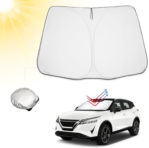 BIBIBO Qashqai J12 Abdeckung Auto Frontscheibe kompatibel mit Nissan Qashqai J12 e-Power 2022-2024, Auto Sonnenschutz für Frontscheibe Faltbar, Frontscheibenabdeckung gegen UV-Strahlen