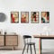 Studio Moien Bauhaus Boho Poster-Set - 4 Set of A4 Posters Wandbilder for Zuhause, Küche, Büro, Schlafzimmer, Wohnzimmer