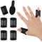 Telooco 5 Stück Schwarz Daumenschienen Fingerschiene für Triggerfinger Verstellbare Fingerschiene Kleiner Finger Fingerstützhalterung Fingerstabilisator für Fingergelenke Immobilisierung