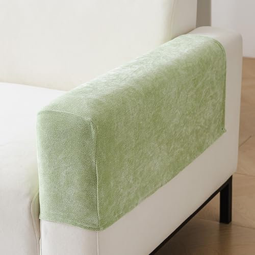 XXIUDEE Stretch-Sesselhussen, Sofa-Armlehnenbezüge, kratzfest, Möbelschoner, Stuhlarmkappen, Bürostuhlschutz für Sofas, Liegestuhl, 2 Stück, Grün)