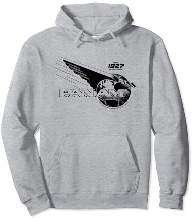 Pan Am Wing Globe Logo Black Print Pullover Hoodie