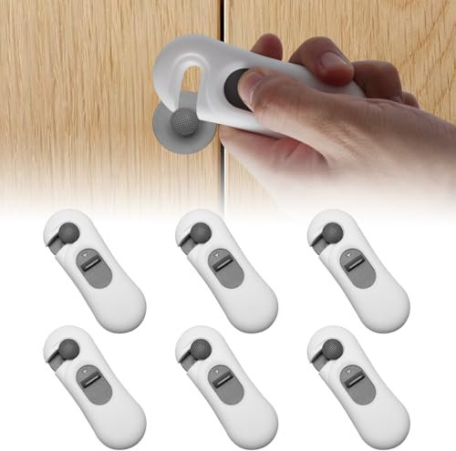 6 Pack Fridge Locks for Children,Baby Proof Cupboard Locks,Childproof Refrigerator Lock,Freezer Locks for Children,No Tools or Drilling Needed,Child Lock for Fridge,Kitchen Cabinets,Drawer Door(White)