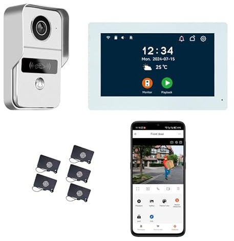 Générique Videocitofono collegato a 2 Fili con lettore RFID e registratore visitatori