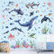 wondever Wandtattoo Unter dem Meer Fisch Hai Wandaufkleber Unterwasserwelt Wal Seetang Ozean Wandsticker Wanddeko für Kinderzimmer Babyzimmer Badezimmer