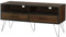 möbelando TV-Bank >Sissel< TV-Bank Sissel, 120x57 cm, MDF/Folie/Metall, braun-Creme, 2 Schubladen, Schwarze Metallfüße, modernes Design, für 40 kg, inkl. Aufbauanleitung, 6 Beine, Wohnzimmermöbel