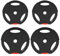 SPORTNOW Juego de Discos Pesas de 4 Piezas Discos de Pesas Total 15 kg 2x5 kg 2x2,5 kg con Orificios de 2,5 cm para Entrenamiento Fitness en Hogar Gimnasio Negro