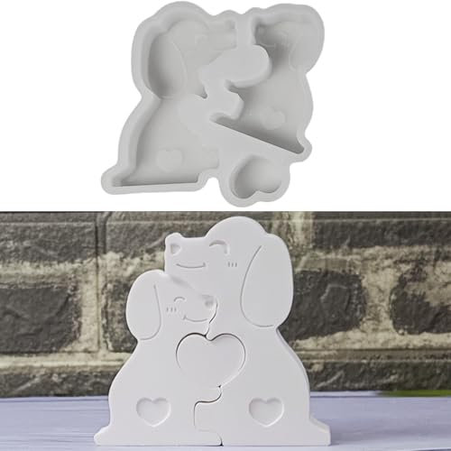ALEFBET Stampo in silicone per cani, cani, stampi in silicone per cani, cani, stampi in silicone per colata, stampi in gesso per colata, stampi in resina epossidica (puzzle per cani)